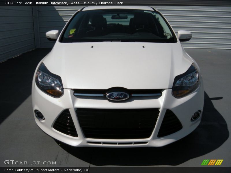 White Platinum / Charcoal Black 2014 Ford Focus Titanium Hatchback