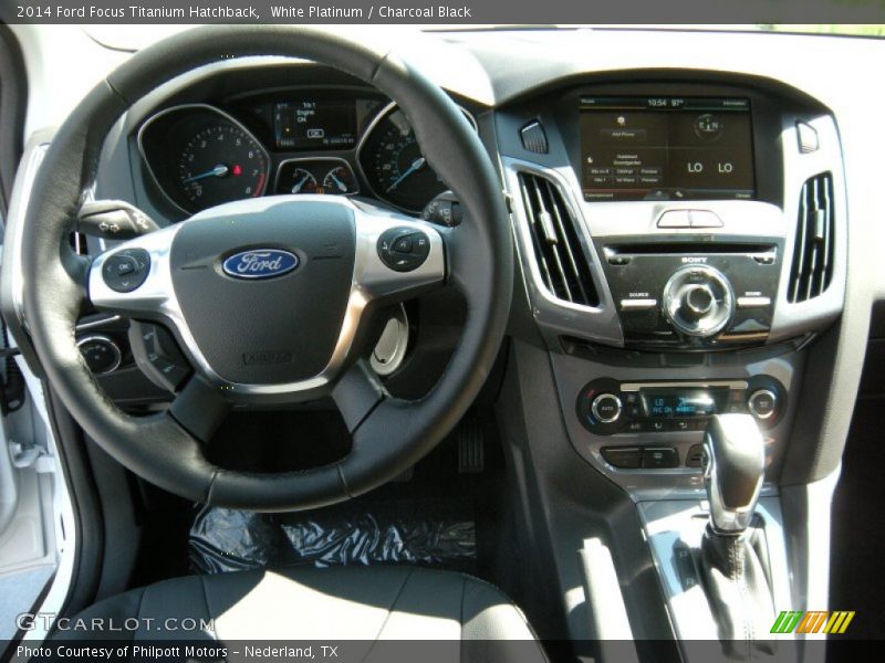 White Platinum / Charcoal Black 2014 Ford Focus Titanium Hatchback
