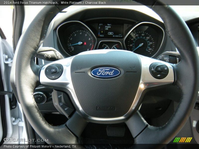 White Platinum / Charcoal Black 2014 Ford Focus Titanium Hatchback