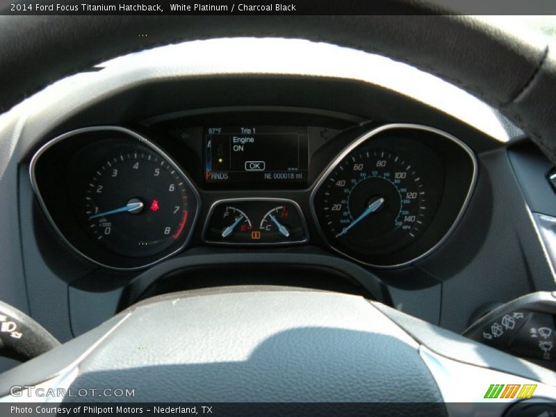 White Platinum / Charcoal Black 2014 Ford Focus Titanium Hatchback