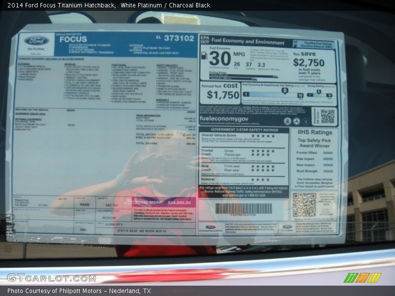 White Platinum / Charcoal Black 2014 Ford Focus Titanium Hatchback