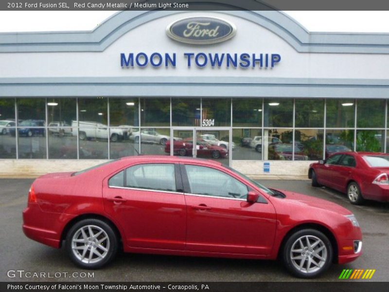 Red Candy Metallic / Medium Light Stone 2012 Ford Fusion SEL