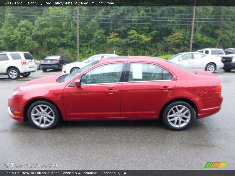Red Candy Metallic / Medium Light Stone 2012 Ford Fusion SEL