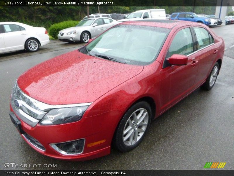 Red Candy Metallic / Medium Light Stone 2012 Ford Fusion SEL