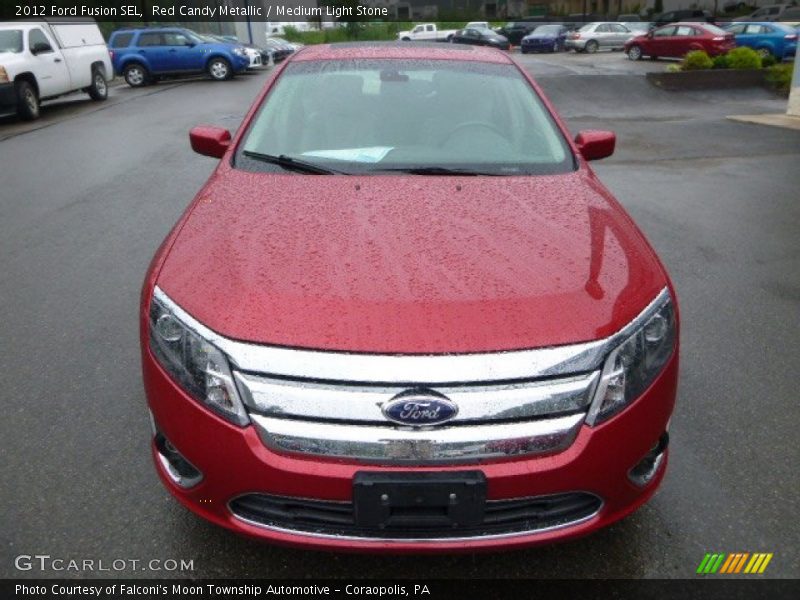 Red Candy Metallic / Medium Light Stone 2012 Ford Fusion SEL