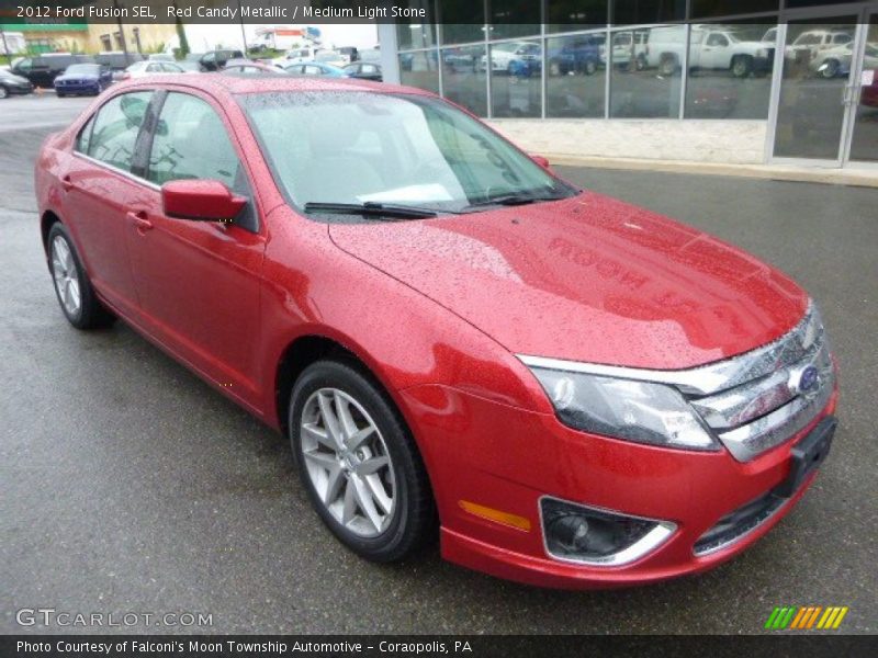 Red Candy Metallic / Medium Light Stone 2012 Ford Fusion SEL