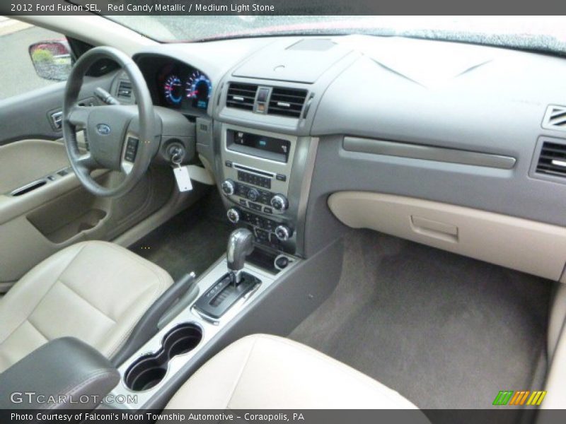 Red Candy Metallic / Medium Light Stone 2012 Ford Fusion SEL