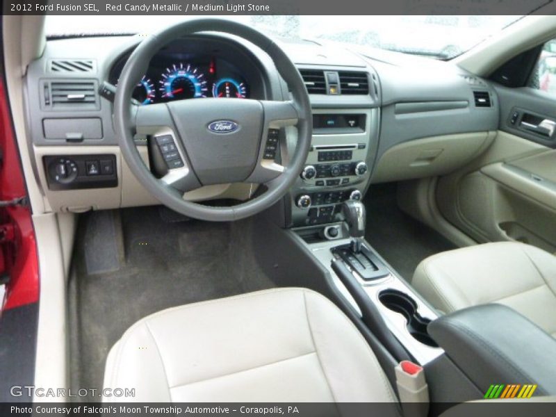 Red Candy Metallic / Medium Light Stone 2012 Ford Fusion SEL
