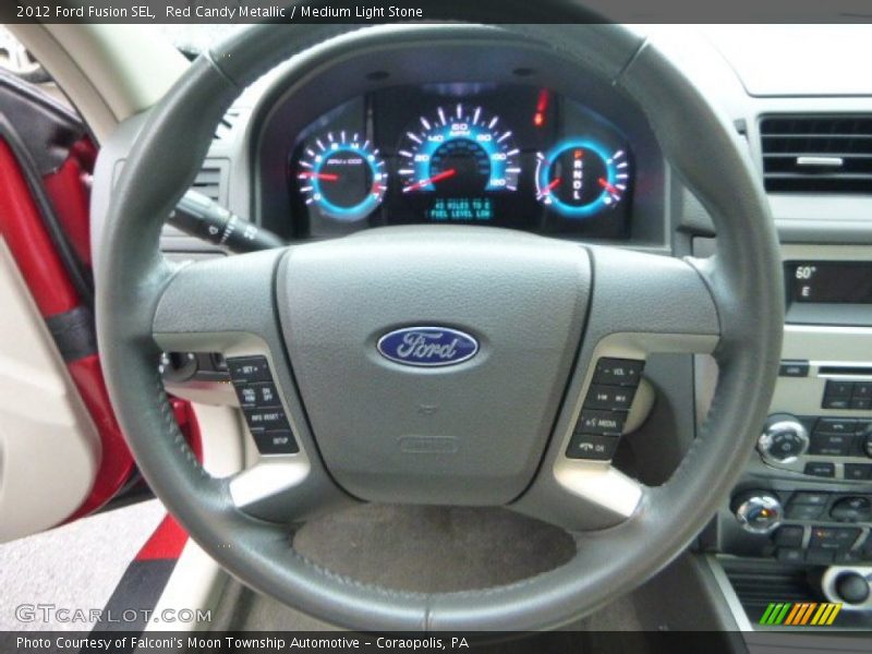 Red Candy Metallic / Medium Light Stone 2012 Ford Fusion SEL