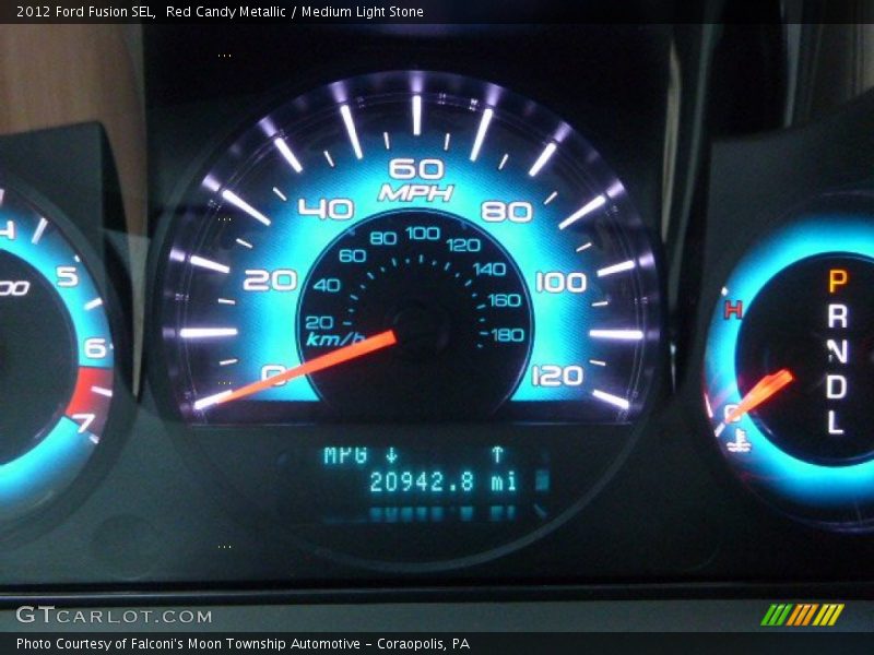 Red Candy Metallic / Medium Light Stone 2012 Ford Fusion SEL