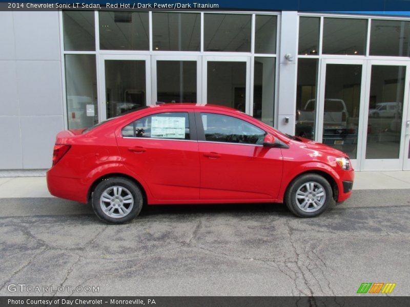 Red Hot / Dark Pewter/Dark Titanium 2014 Chevrolet Sonic LT Sedan
