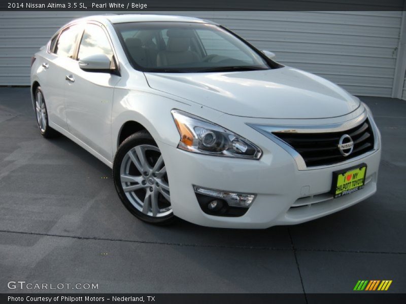 Pearl White / Beige 2014 Nissan Altima 3.5 SL