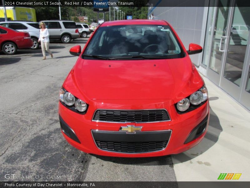 Red Hot / Dark Pewter/Dark Titanium 2014 Chevrolet Sonic LT Sedan