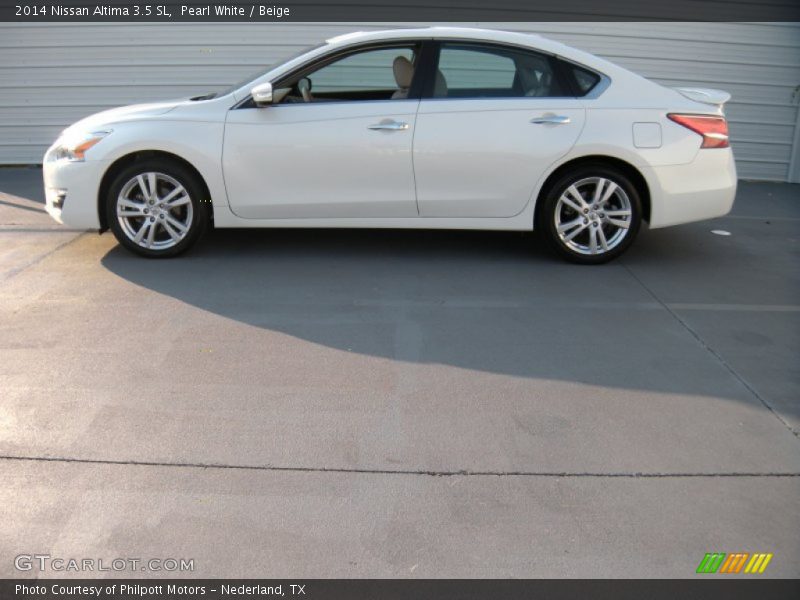 Pearl White / Beige 2014 Nissan Altima 3.5 SL