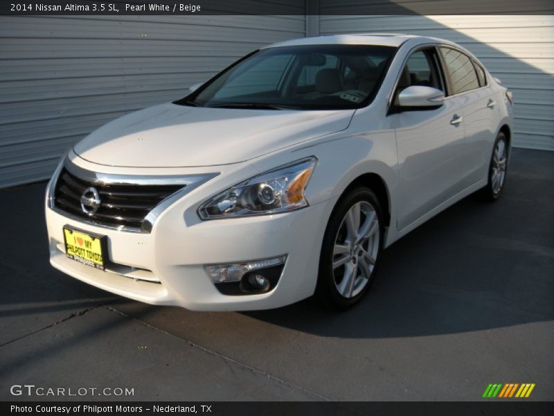 Pearl White / Beige 2014 Nissan Altima 3.5 SL