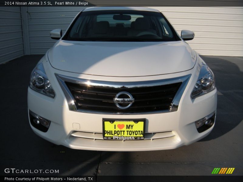 Pearl White / Beige 2014 Nissan Altima 3.5 SL
