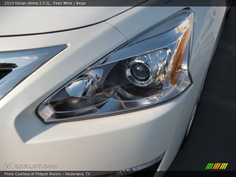 Pearl White / Beige 2014 Nissan Altima 3.5 SL