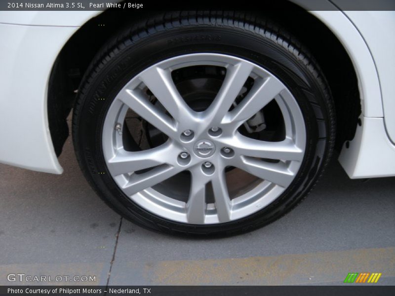 Pearl White / Beige 2014 Nissan Altima 3.5 SL