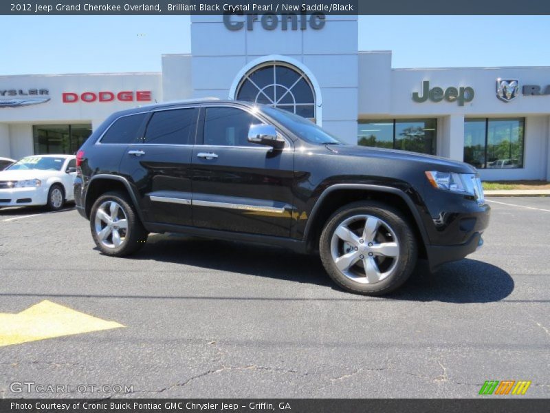 Brilliant Black Crystal Pearl / New Saddle/Black 2012 Jeep Grand Cherokee Overland