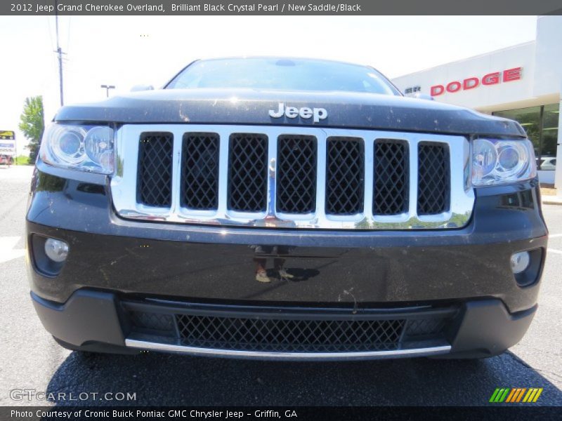 Brilliant Black Crystal Pearl / New Saddle/Black 2012 Jeep Grand Cherokee Overland