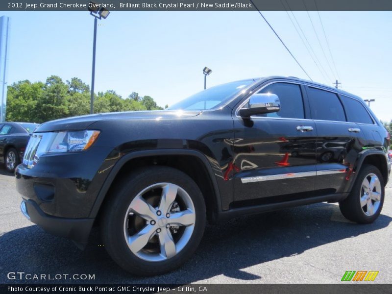 Brilliant Black Crystal Pearl / New Saddle/Black 2012 Jeep Grand Cherokee Overland