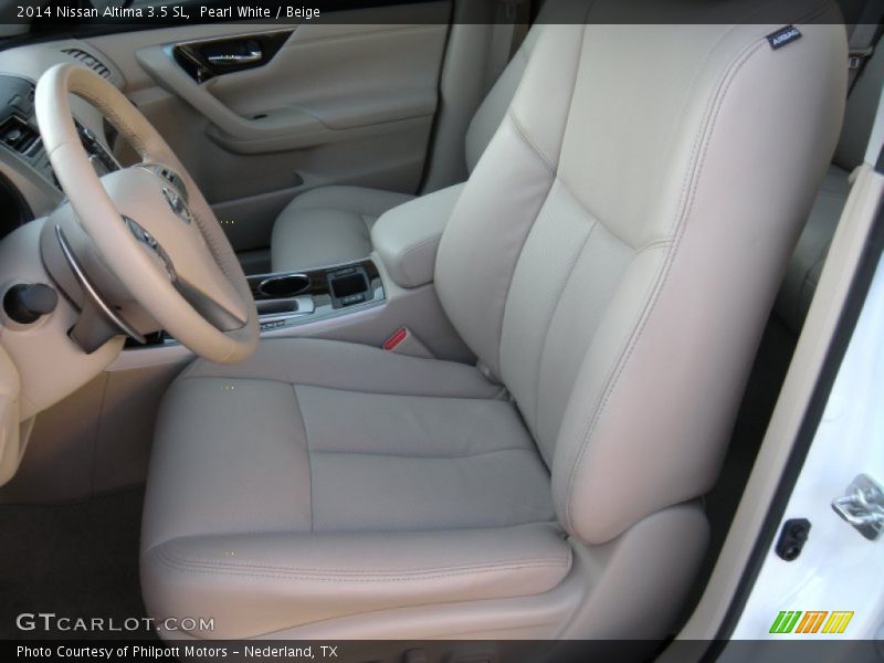 Pearl White / Beige 2014 Nissan Altima 3.5 SL
