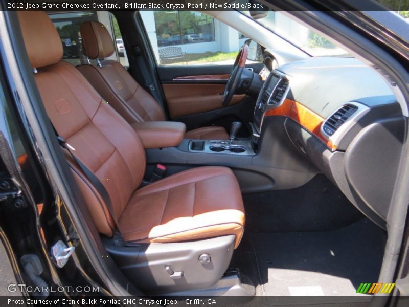 Brilliant Black Crystal Pearl / New Saddle/Black 2012 Jeep Grand Cherokee Overland
