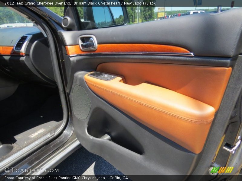 Brilliant Black Crystal Pearl / New Saddle/Black 2012 Jeep Grand Cherokee Overland