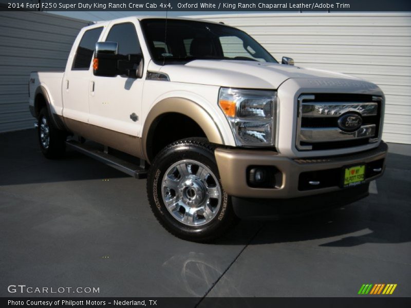 Oxford White / King Ranch Chaparral Leather/Adobe Trim 2014 Ford F250 Super Duty King Ranch Crew Cab 4x4