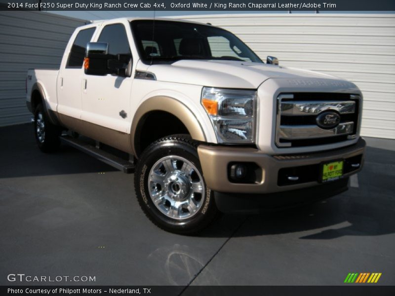 Oxford White / King Ranch Chaparral Leather/Adobe Trim 2014 Ford F250 Super Duty King Ranch Crew Cab 4x4