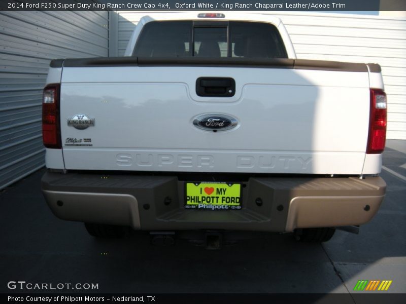 Oxford White / King Ranch Chaparral Leather/Adobe Trim 2014 Ford F250 Super Duty King Ranch Crew Cab 4x4