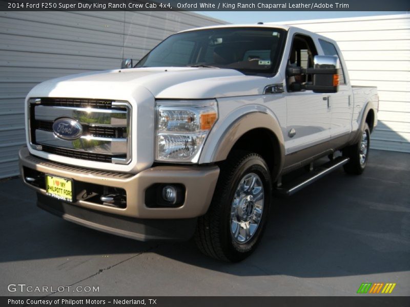 Oxford White / King Ranch Chaparral Leather/Adobe Trim 2014 Ford F250 Super Duty King Ranch Crew Cab 4x4