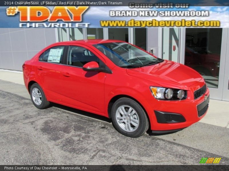 Red Hot / Dark Pewter/Dark Titanium 2014 Chevrolet Sonic LT Sedan