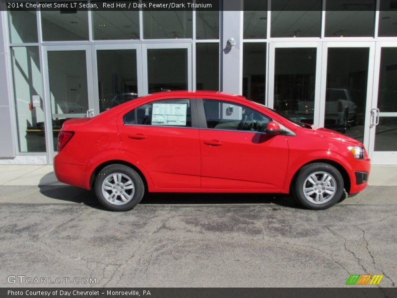 Red Hot / Dark Pewter/Dark Titanium 2014 Chevrolet Sonic LT Sedan