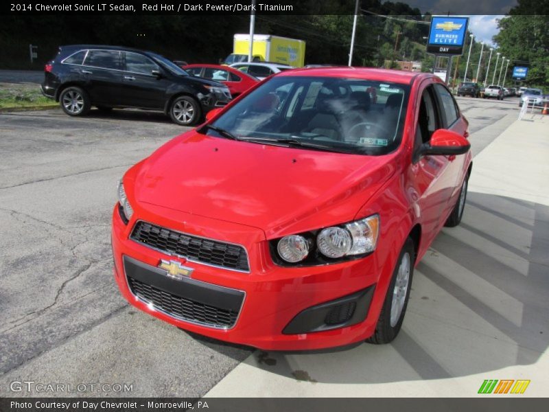 Red Hot / Dark Pewter/Dark Titanium 2014 Chevrolet Sonic LT Sedan