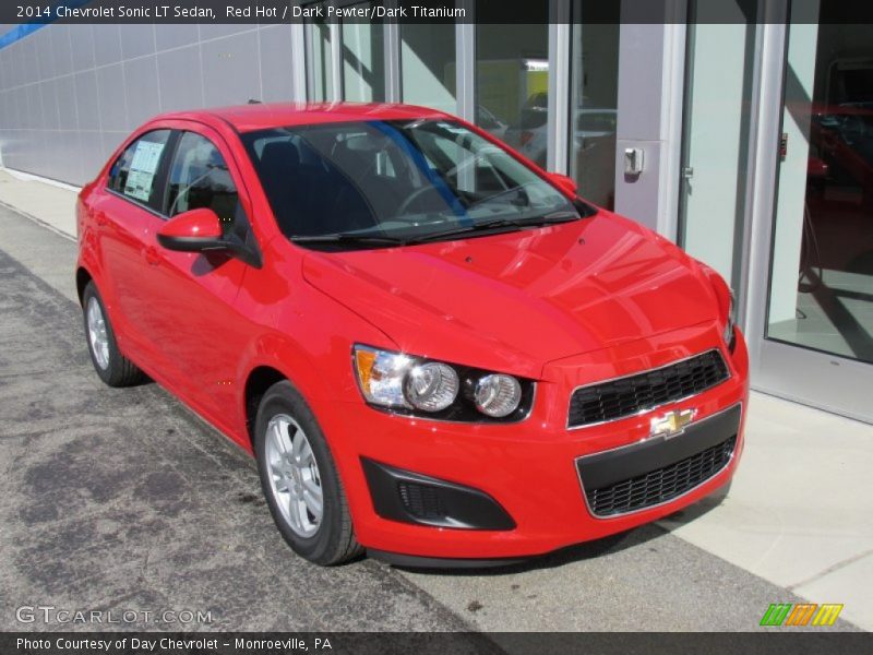 Red Hot / Dark Pewter/Dark Titanium 2014 Chevrolet Sonic LT Sedan