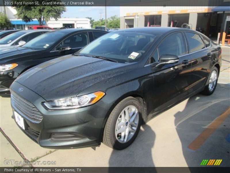 Guard Metallic / Charcoal Black 2015 Ford Fusion SE