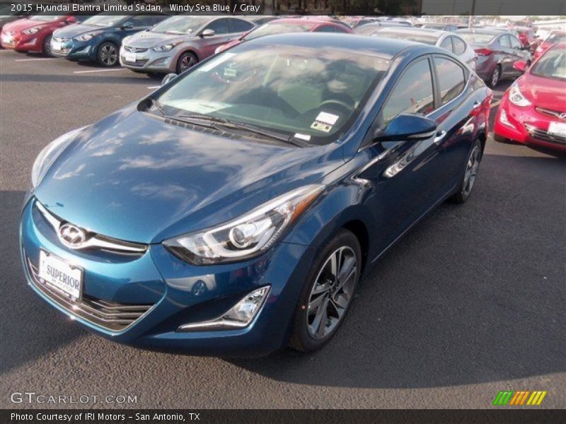 Windy Sea Blue / Gray 2015 Hyundai Elantra Limited Sedan