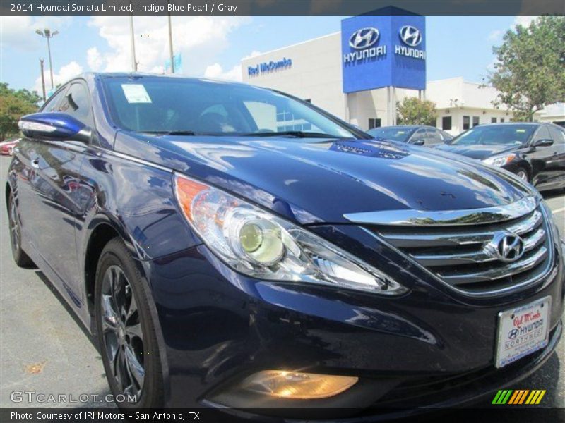 Indigo Blue Pearl / Gray 2014 Hyundai Sonata Limited