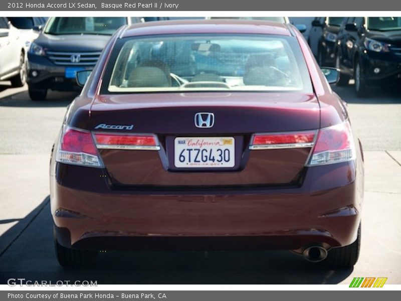 Basque Red Pearl II / Ivory 2012 Honda Accord LX Sedan