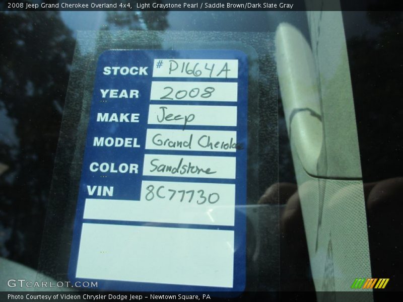 Light Graystone Pearl / Saddle Brown/Dark Slate Gray 2008 Jeep Grand Cherokee Overland 4x4