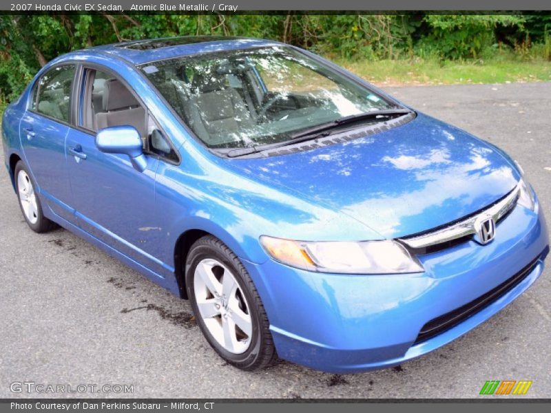 Atomic Blue Metallic / Gray 2007 Honda Civic EX Sedan