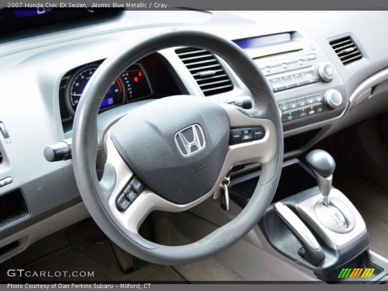 Atomic Blue Metallic / Gray 2007 Honda Civic EX Sedan