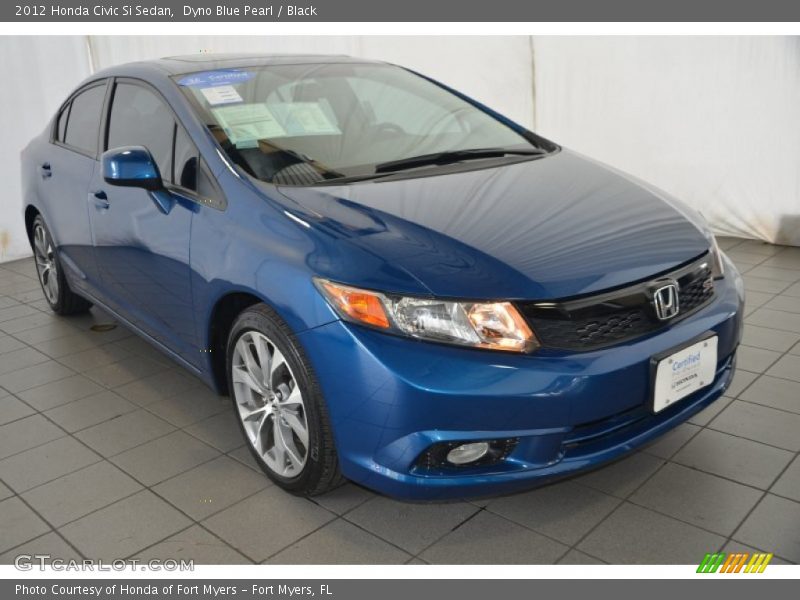 Dyno Blue Pearl / Black 2012 Honda Civic Si Sedan