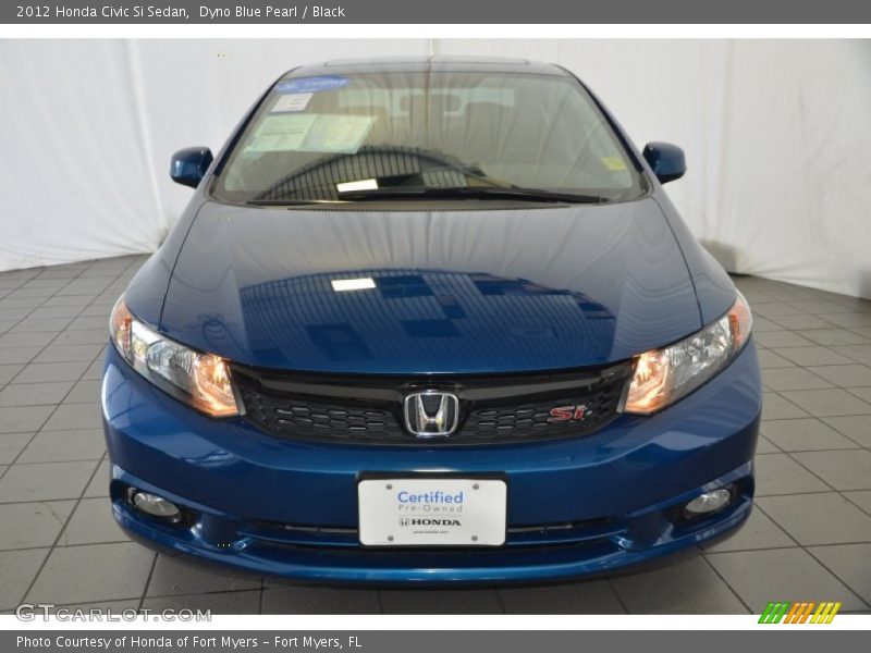 Dyno Blue Pearl / Black 2012 Honda Civic Si Sedan