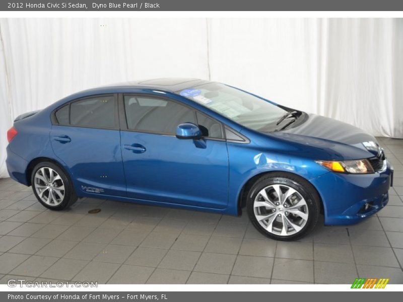 Dyno Blue Pearl / Black 2012 Honda Civic Si Sedan