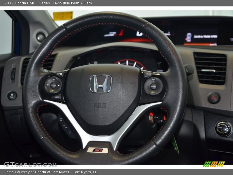 Dyno Blue Pearl / Black 2012 Honda Civic Si Sedan