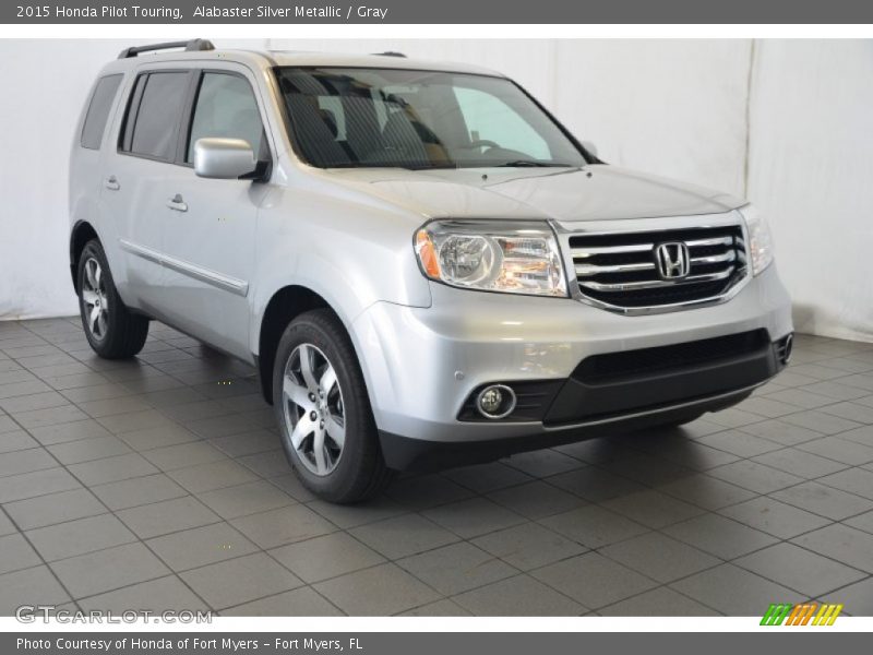 Alabaster Silver Metallic / Gray 2015 Honda Pilot Touring