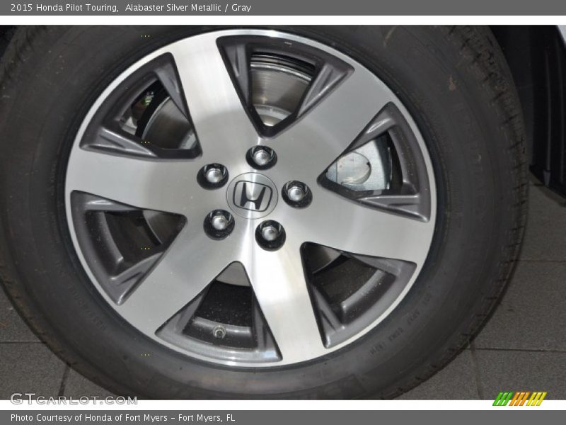 Alabaster Silver Metallic / Gray 2015 Honda Pilot Touring