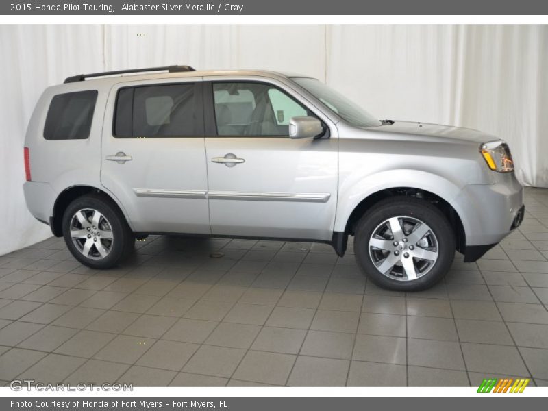 Alabaster Silver Metallic / Gray 2015 Honda Pilot Touring